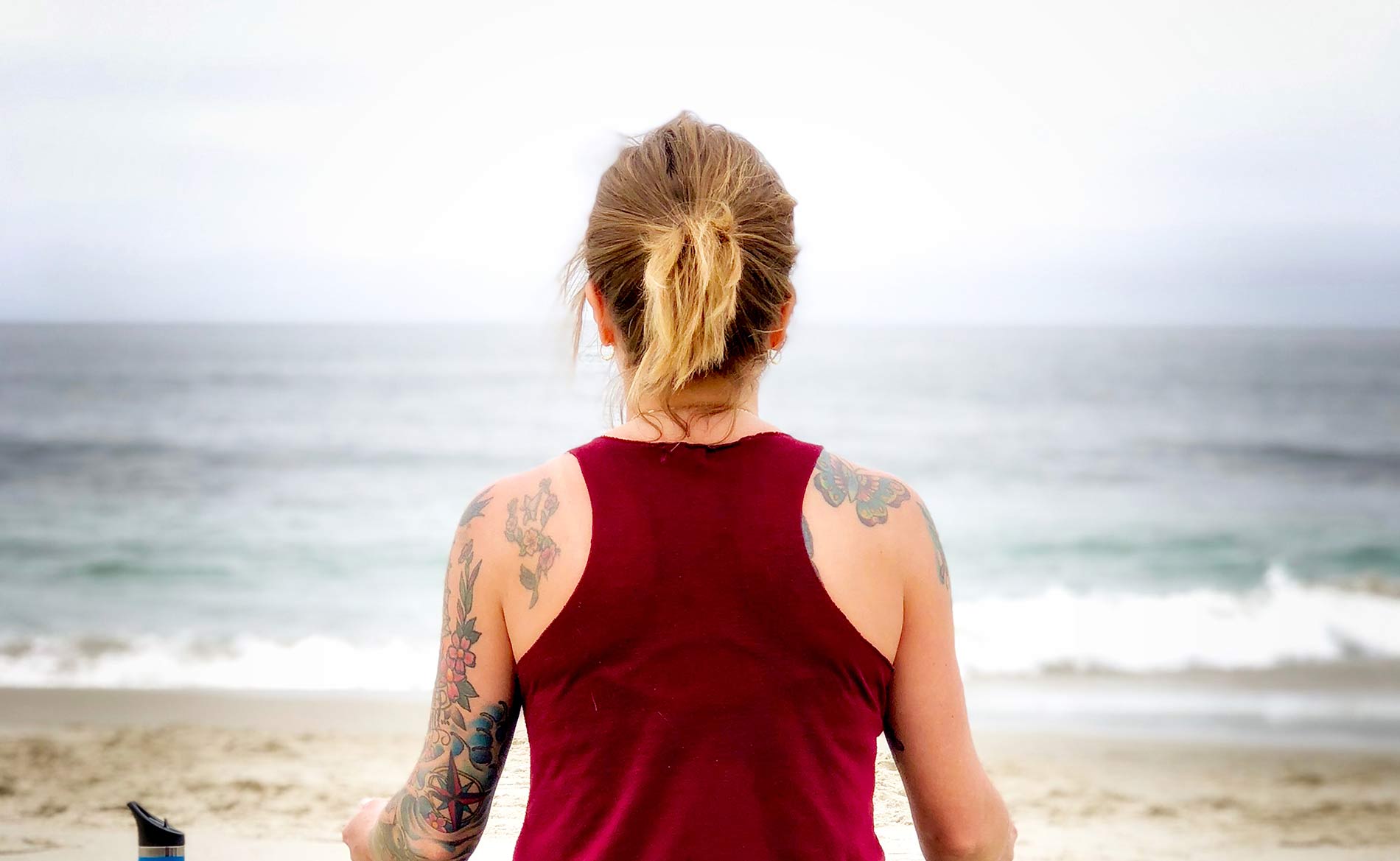 Healthy Woman Sitting on the Beach